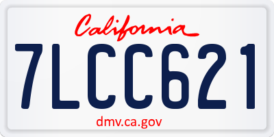 CA license plate 7LCC621