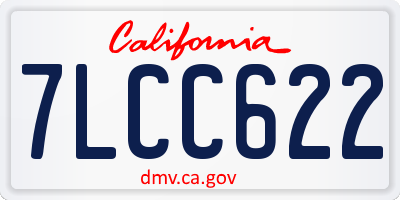 CA license plate 7LCC622