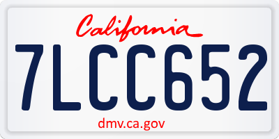 CA license plate 7LCC652