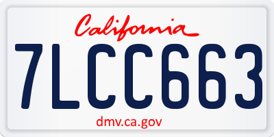 CA license plate 7LCC663