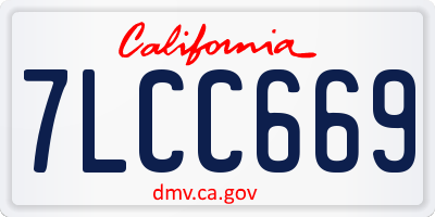 CA license plate 7LCC669