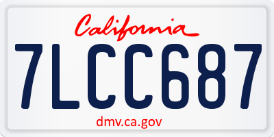 CA license plate 7LCC687