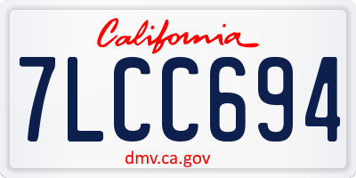 CA license plate 7LCC694
