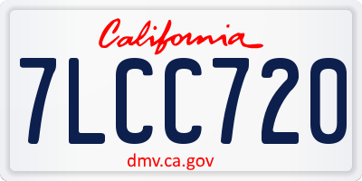 CA license plate 7LCC720
