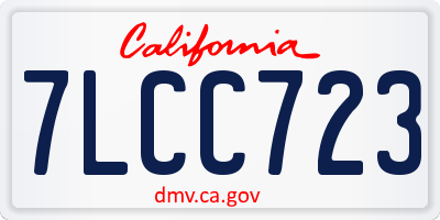CA license plate 7LCC723