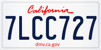 CA license plate 7LCC727
