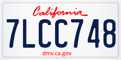 CA license plate 7LCC748