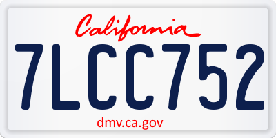 CA license plate 7LCC752