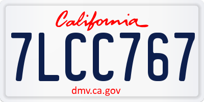 CA license plate 7LCC767