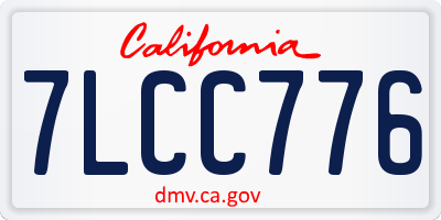 CA license plate 7LCC776