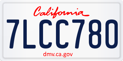 CA license plate 7LCC780