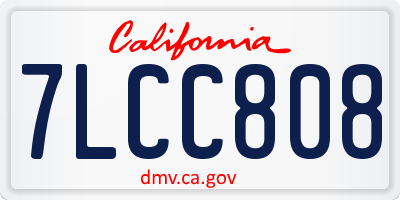 CA license plate 7LCC808