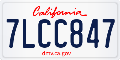 CA license plate 7LCC847
