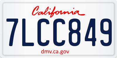 CA license plate 7LCC849