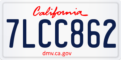 CA license plate 7LCC862