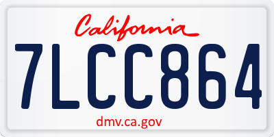 CA license plate 7LCC864