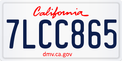 CA license plate 7LCC865