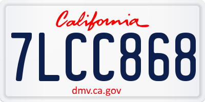 CA license plate 7LCC868
