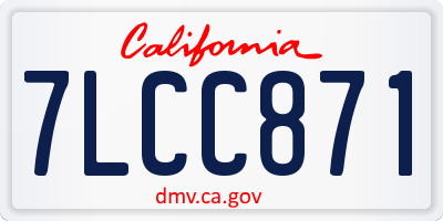 CA license plate 7LCC871