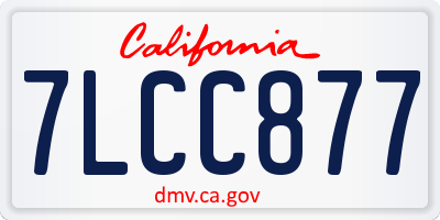 CA license plate 7LCC877