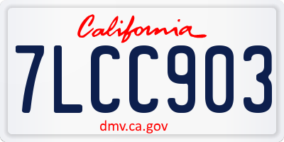 CA license plate 7LCC903