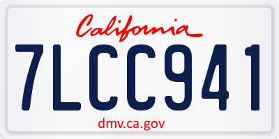 CA license plate 7LCC941