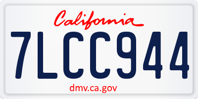 CA license plate 7LCC944