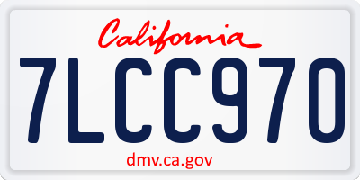 CA license plate 7LCC970
