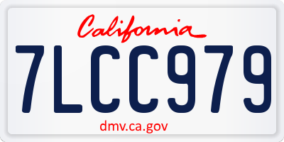 CA license plate 7LCC979