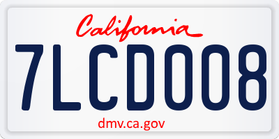 CA license plate 7LCD008