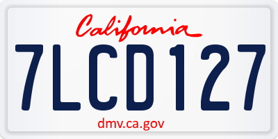 CA license plate 7LCD127