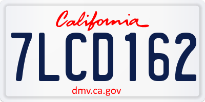 CA license plate 7LCD162