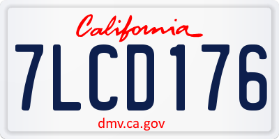 CA license plate 7LCD176