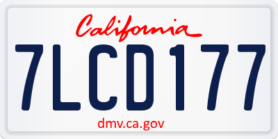 CA license plate 7LCD177