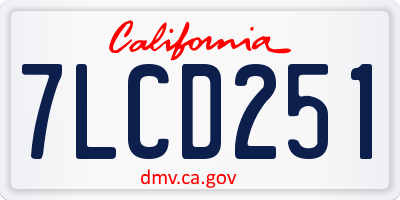 CA license plate 7LCD251
