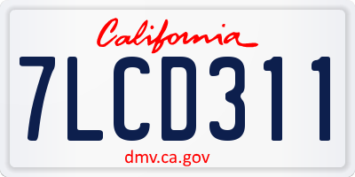 CA license plate 7LCD311