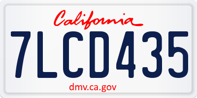 CA license plate 7LCD435