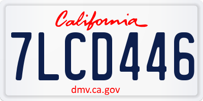 CA license plate 7LCD446