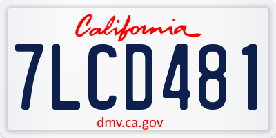 CA license plate 7LCD481