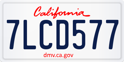 CA license plate 7LCD577