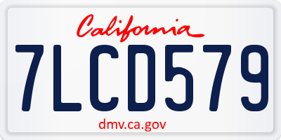 CA license plate 7LCD579
