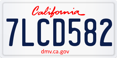CA license plate 7LCD582