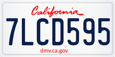 CA license plate 7LCD595