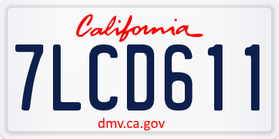 CA license plate 7LCD611