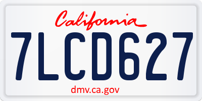 CA license plate 7LCD627