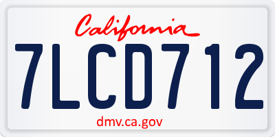 CA license plate 7LCD712