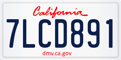 CA license plate 7LCD891
