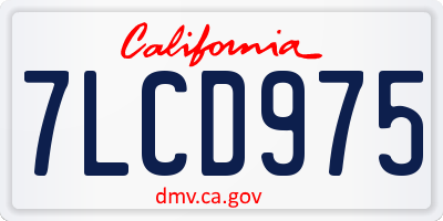 CA license plate 7LCD975