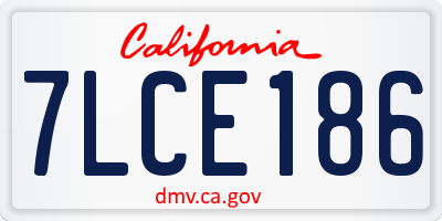 CA license plate 7LCE186