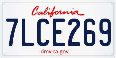 CA license plate 7LCE269